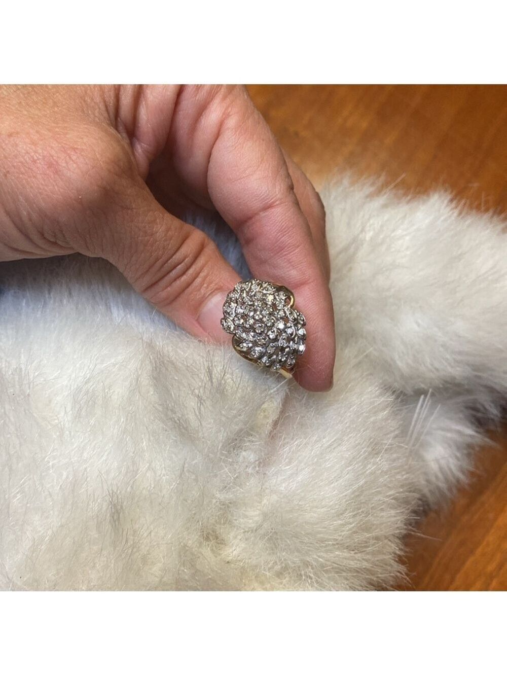 Jewelry-Genuine Diamonds ring. 14k gold, nearly a Karat in diamonds size 9 1/4 - Picture 13 of 14